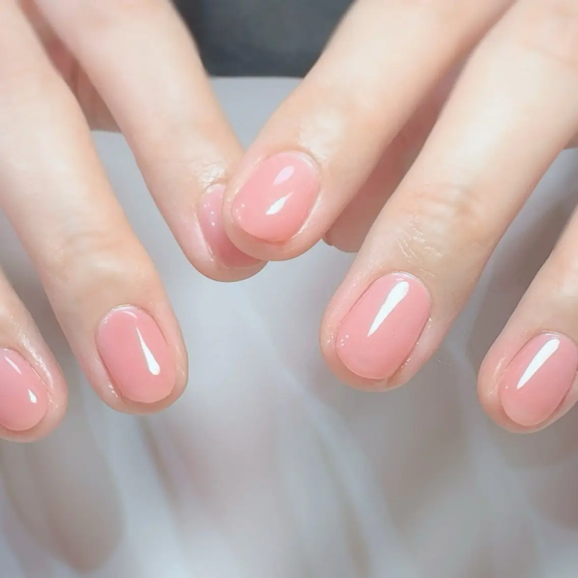 ネイル オフィスネイル ワンカラーネイル ピンク nailsalon urümのネイルデザイン