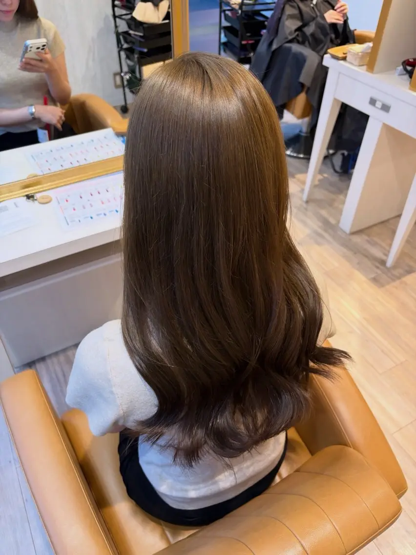 ロング カラー ベージュカラー ヘーゼル カット ヘアカラー ブリーチなしWカラー レイヤー/Rickyのヘアスタイル