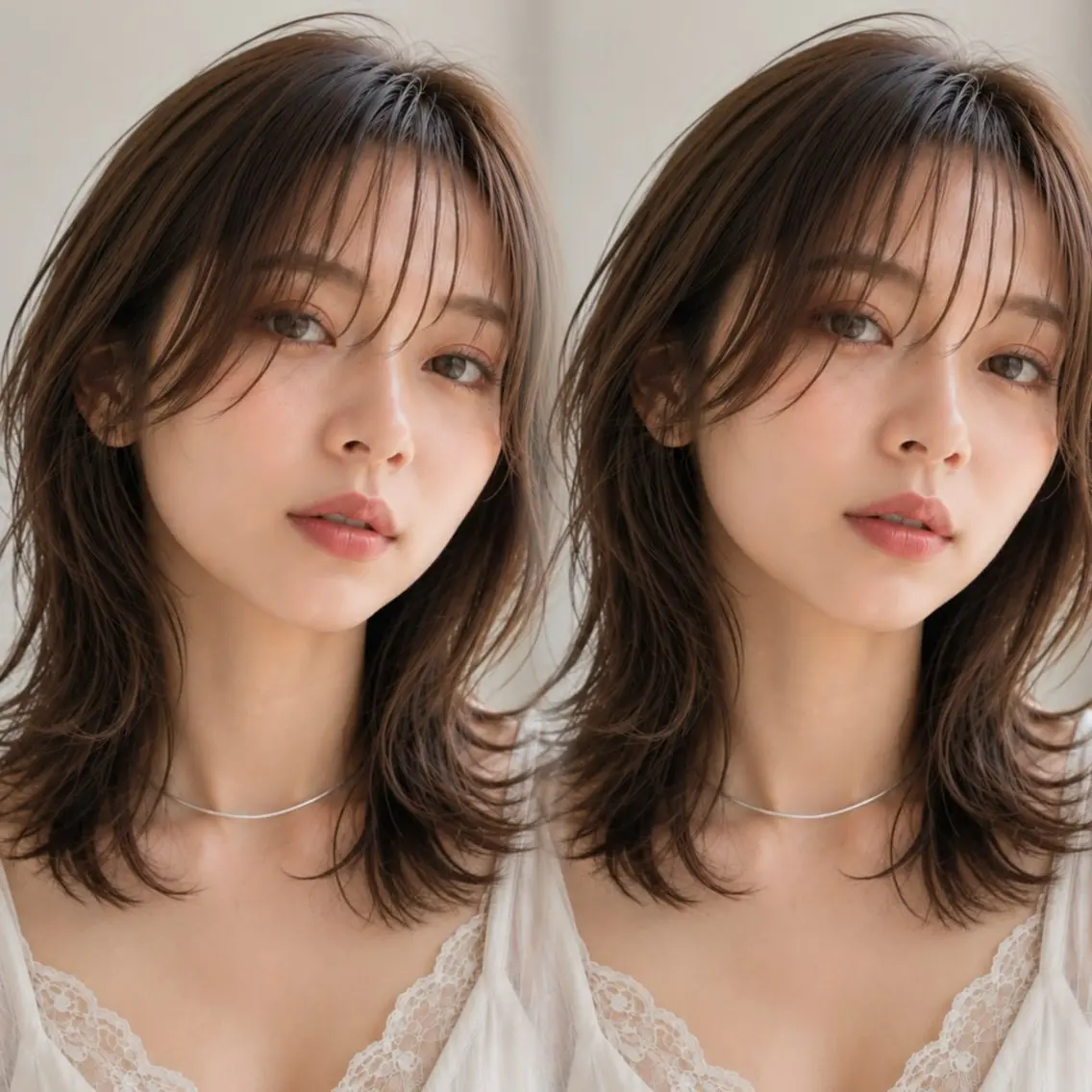 ミディアム カラー ヘアアレンジ ヘアカラー トリートメント 新宿 /髪質改善/ レイヤー/ヒュウガのヘアスタイル