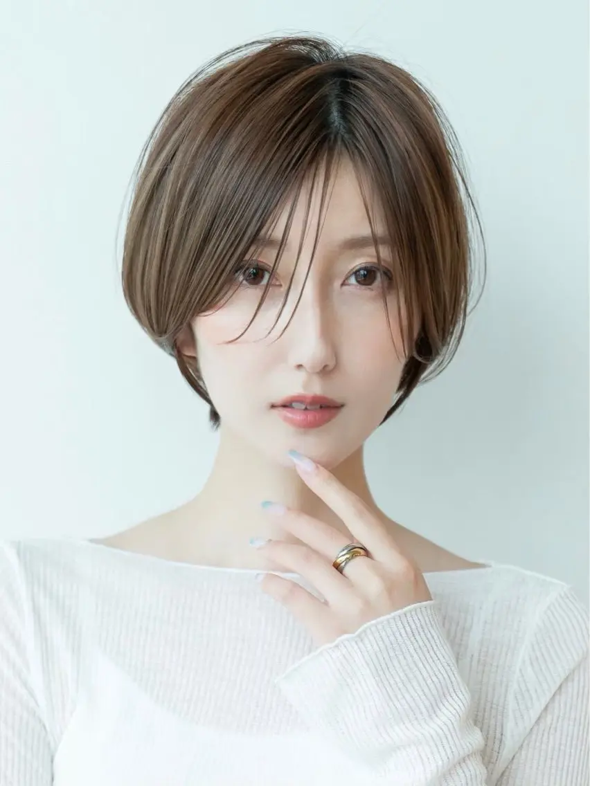 ショート ショートボブ ショートレイヤー ハンサムショート 丸みショート ボブ カット 田中航平/渋谷ボブ/ レイヤーボブのヘアスタイル
