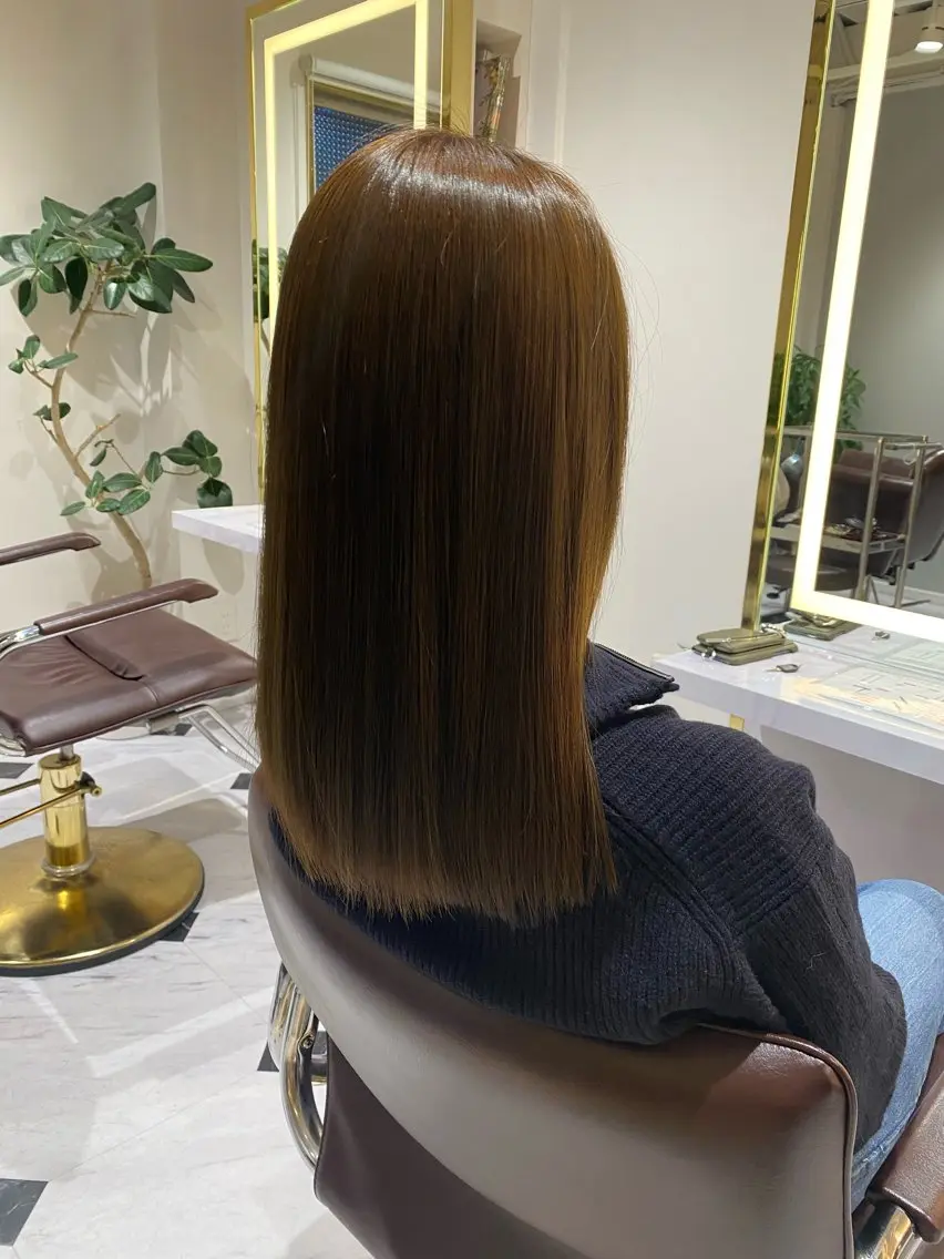 ミディアム カラー 伸ばしかけ 髪質改善 ヘアカラー トリートメント 梅田中崎町髪質改善 /オキヒロト/エコルのヘアスタイル
