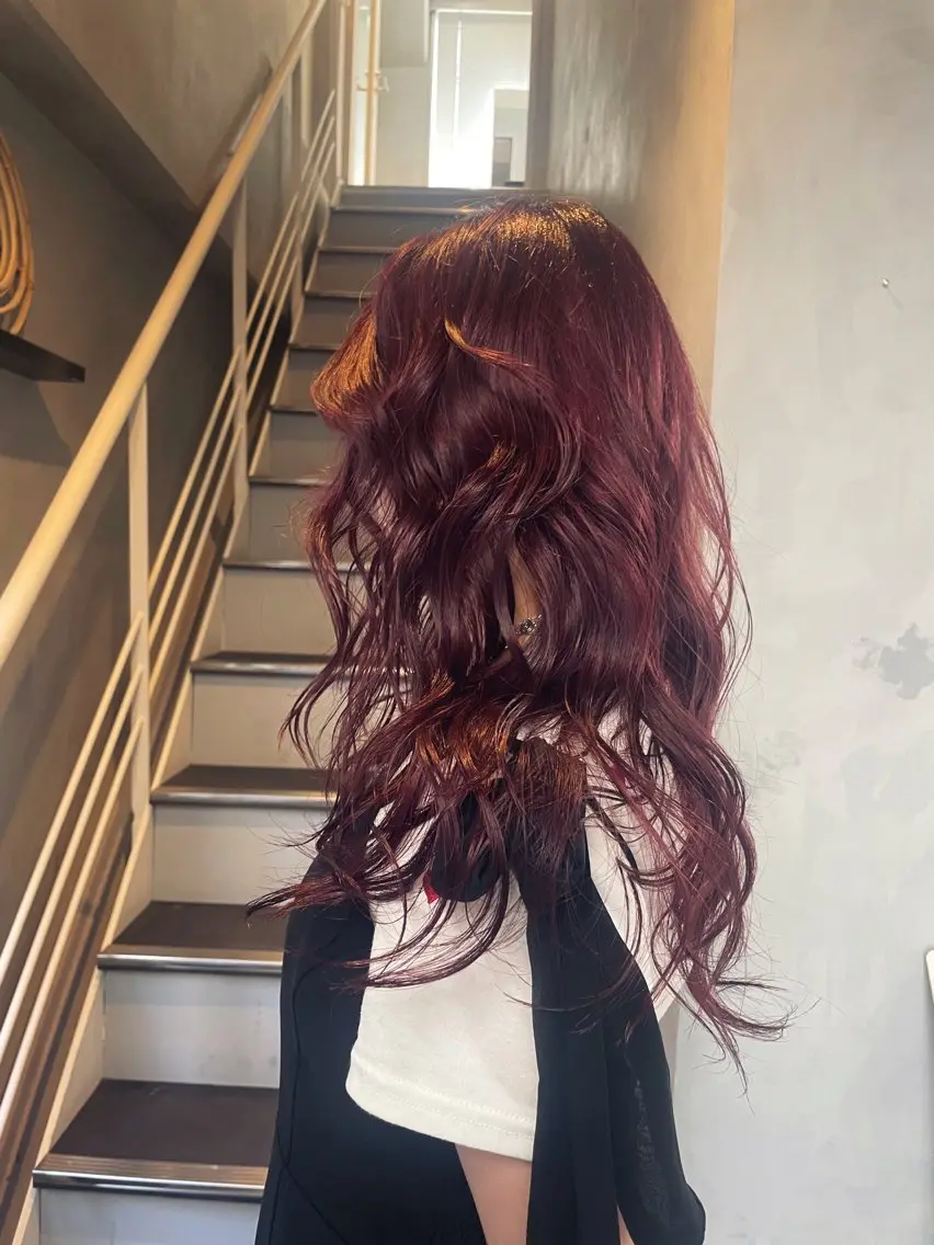 ロング カラー ブリーチ レッドカラー XENA 渋谷店のヘアスタイル