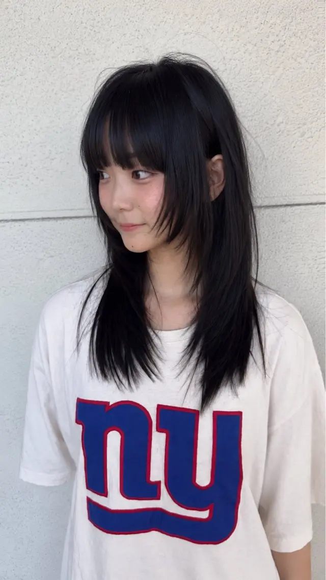 ロング カット トリートメント 似合わせ痩せるカット 透明感カラー/たけるのヘアスタイル