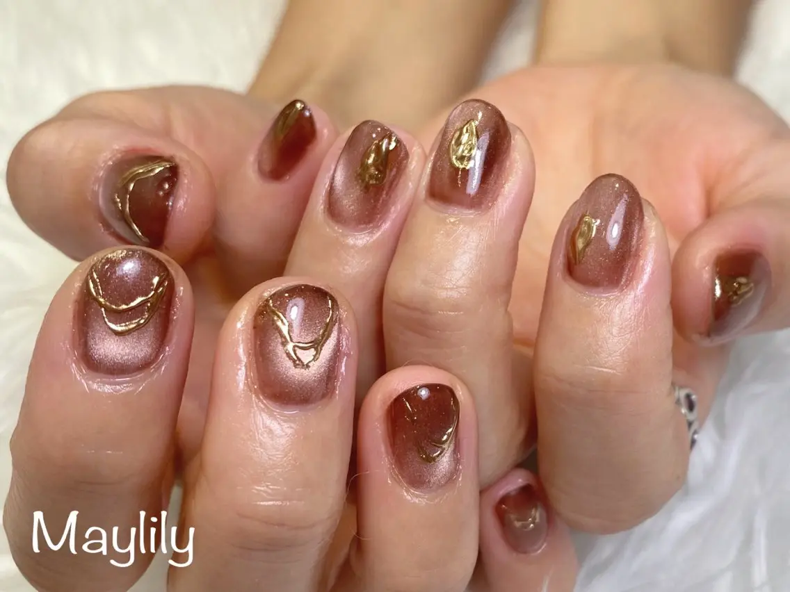 ネイル アートネイル マグネットネイル ミラーネイル ハンドネイル Nail salon Maylilyのネイルデザイン