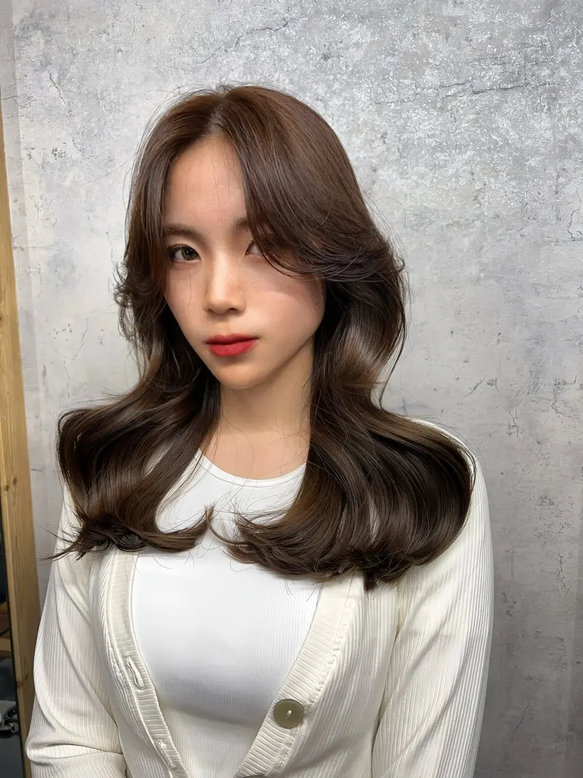 ミディアム カラー ヘアアレンジ レイヤー/顔周り 韓国ヘア森田和貴のヘアスタイル