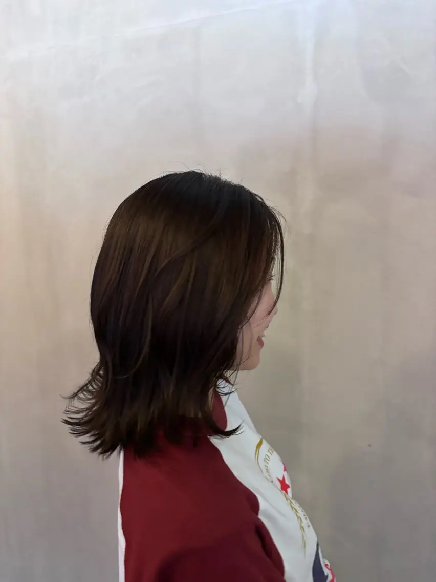 ミディアム チョコレートブラウン 竹田 佳奈のヘアスタイル