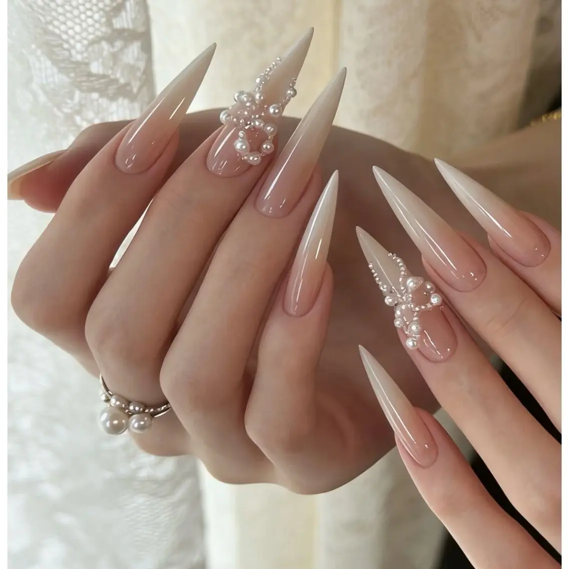 ネイル グラデーション ロングネイル ネイルチップ ハンドネイル chirin nailのネイルデザイン