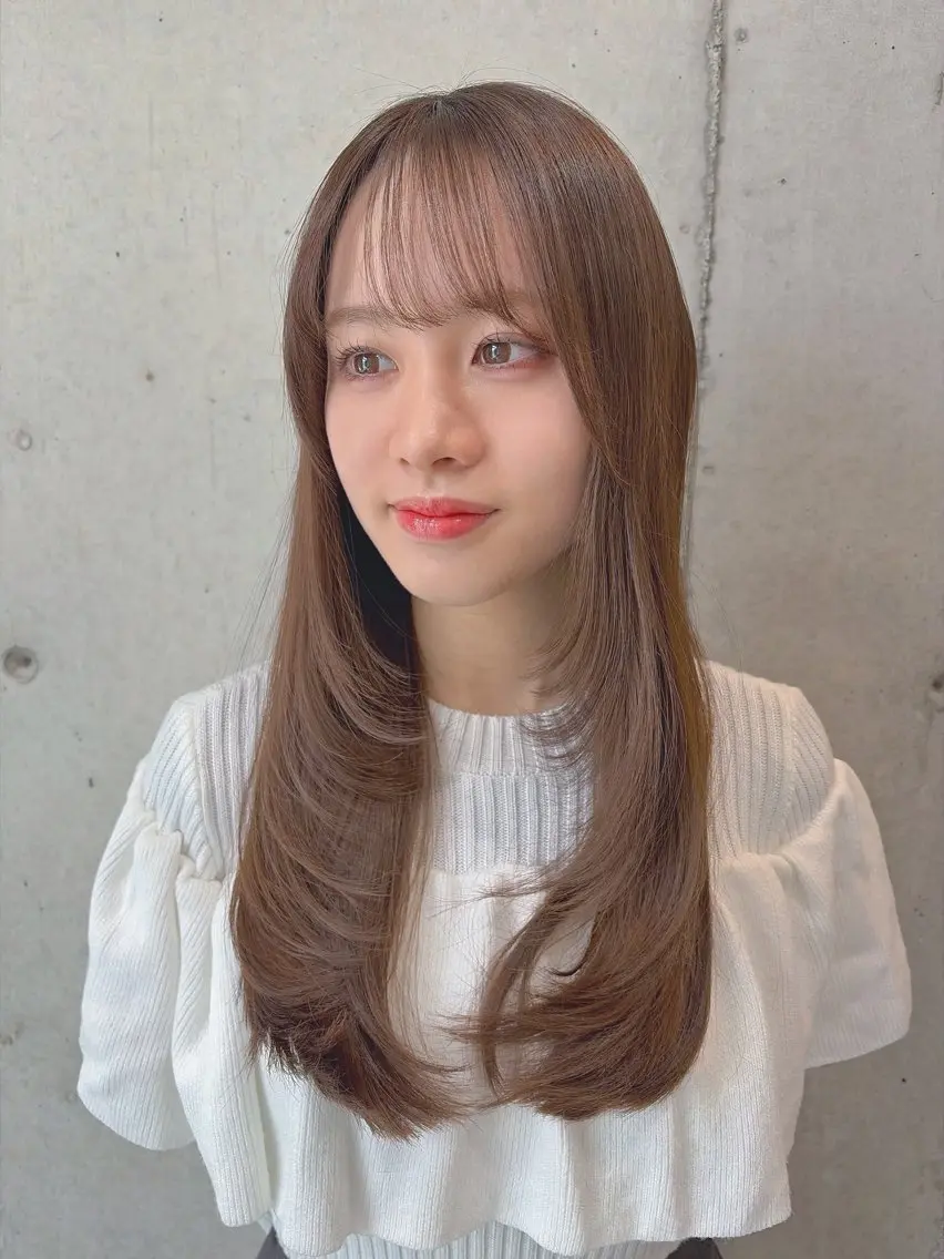 ロング カラー ベージュカラー ブラウンカラー ブラウンベージュ 透明感カラー 髪質改善 カット ヘアカラー 池田 華怜のヘアスタイル