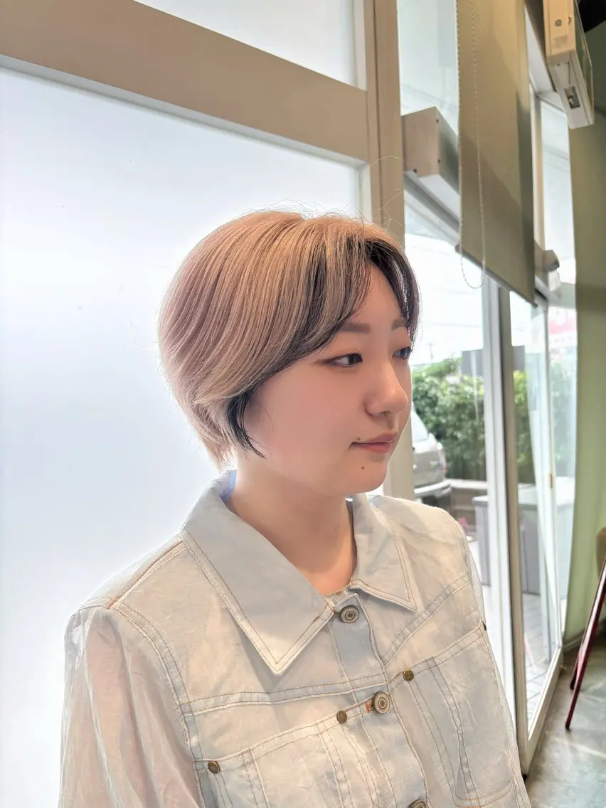 ショート ミストバング ヘアカラー 🫧古田 穂香🫧カットモデルのヘアスタイル