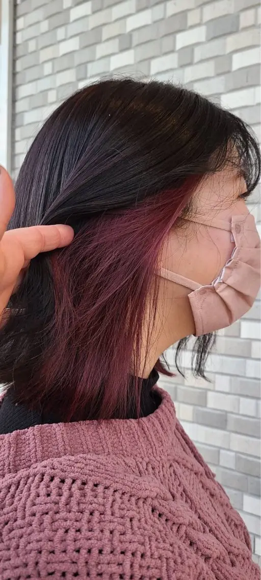 ロング カラー ブリーチ インナーカラー ピンクカラー レッドカラー バイオレットカラー 🎀shell吉祥寺 ナオ🧸のヘアスタイル
