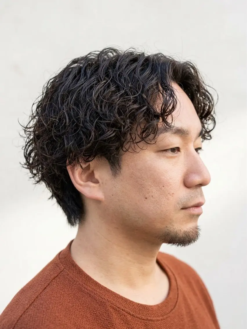 ショート パーマ メンズ カット パーマ ヘアセット 鈴木 まさしのヘアスタイル