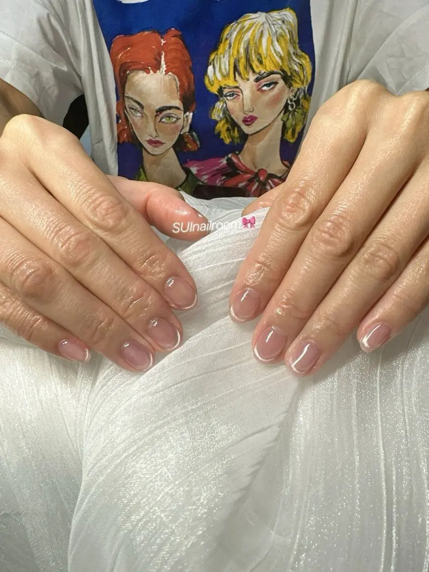 ネイル フレンチネイル マグネットネイル マグネットフレンチ ハンドネイル 自宅SUI Nail Roomのネイルデザイン