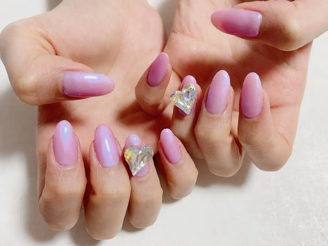 ネイル ジェルネイル ハート キラキラネイル 韓国ネイル メンズネイル kiki nail たまプラーザのネイルデザイン