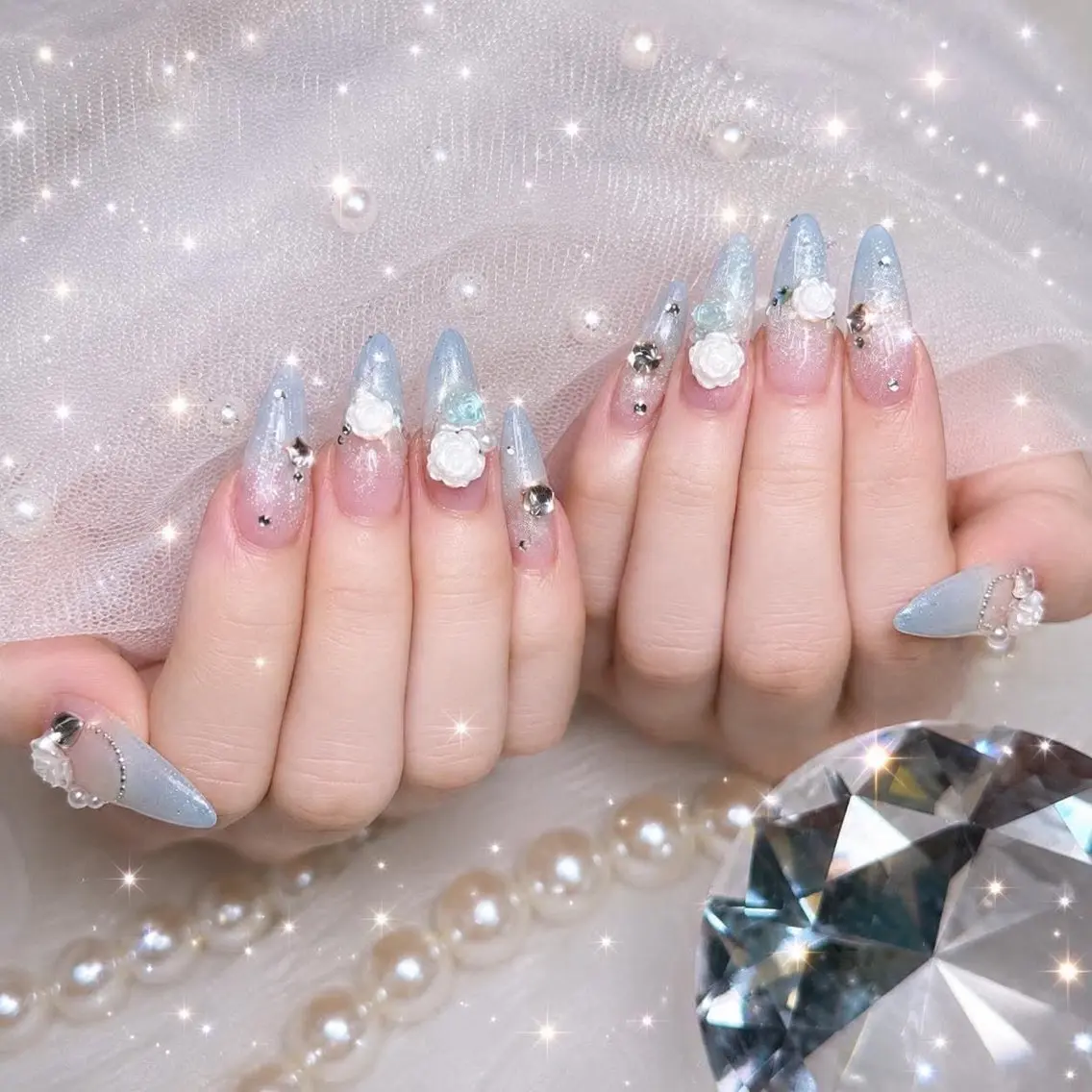 ネイル アートネイル ジェルネイル 韓国ネイル ニュアンスネイル ハンドネイル Luna Nail.Novaのネイルデザイン