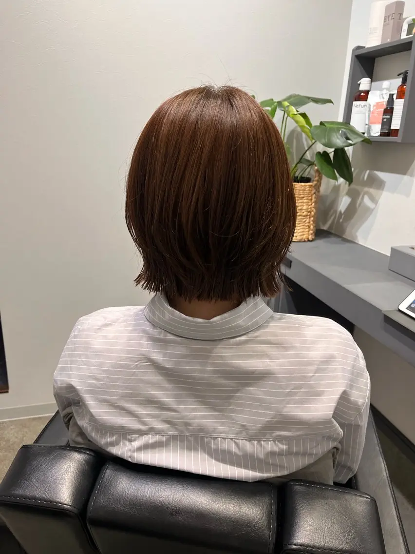 ミディアム カラー ボブ くびれヘア カット ヘアカラー 堀越 エリのヘアスタイル