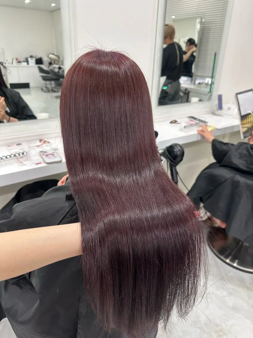 ロング ヘアカラー ヘッドスパ ヘアセット 韓国ガーリー🤍ハイ トーン🤍Ayanaのヘアスタイル