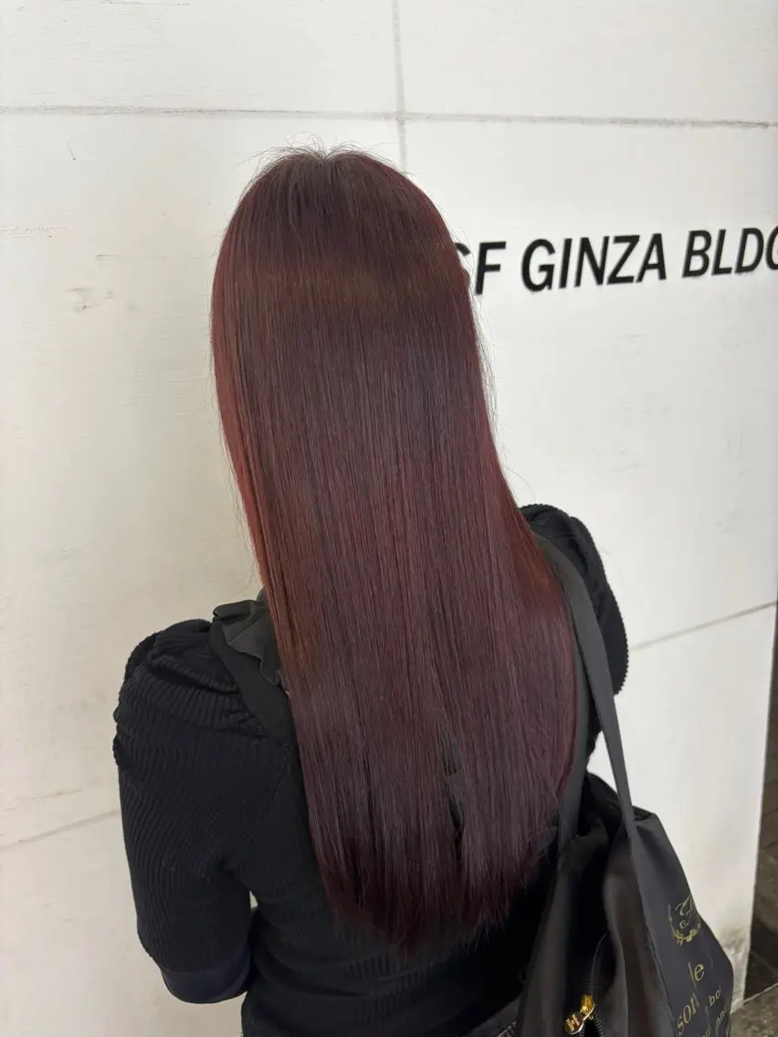 ロング ヘアカラー トリートメント 縮毛矯正/ブリーチな しラベンダー/心優のヘアスタイル