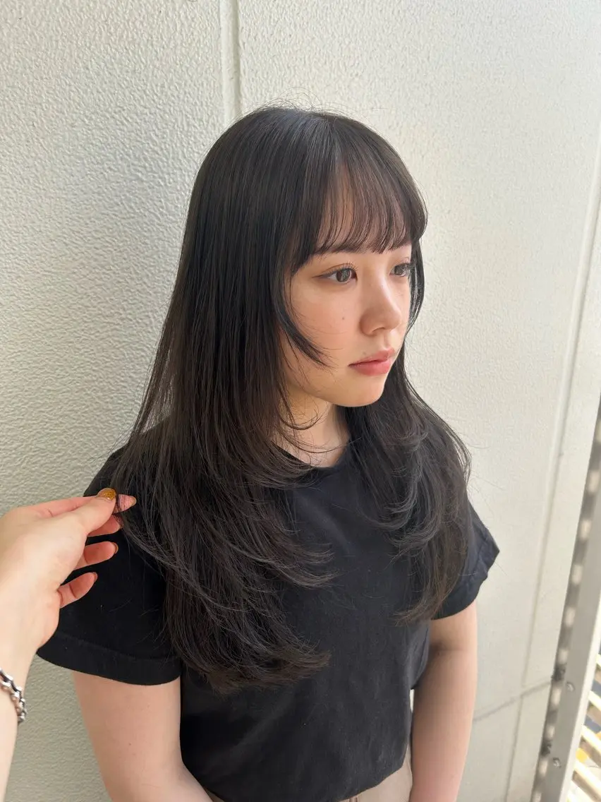 ロング カラー ヘアアレンジ グレージュ レイヤーカット 《暖色/韓国hair 》🇰🇷桑原ユキネのヘアスタイル