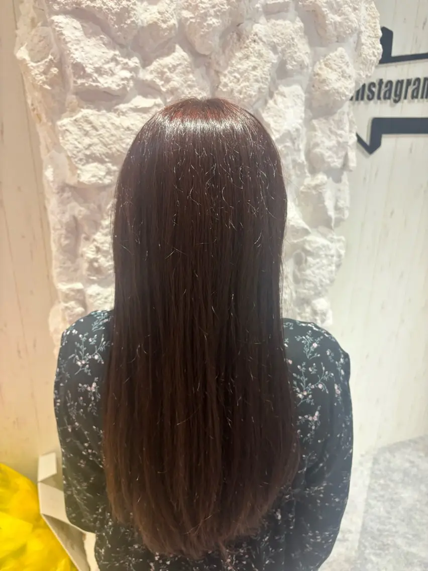 ロング カラー ブラウンカラー ピンクカラー ピンクブラウン クオルシアカラー ヘアカラー トリートメント Agu.hair / ミナミのヘアスタイル