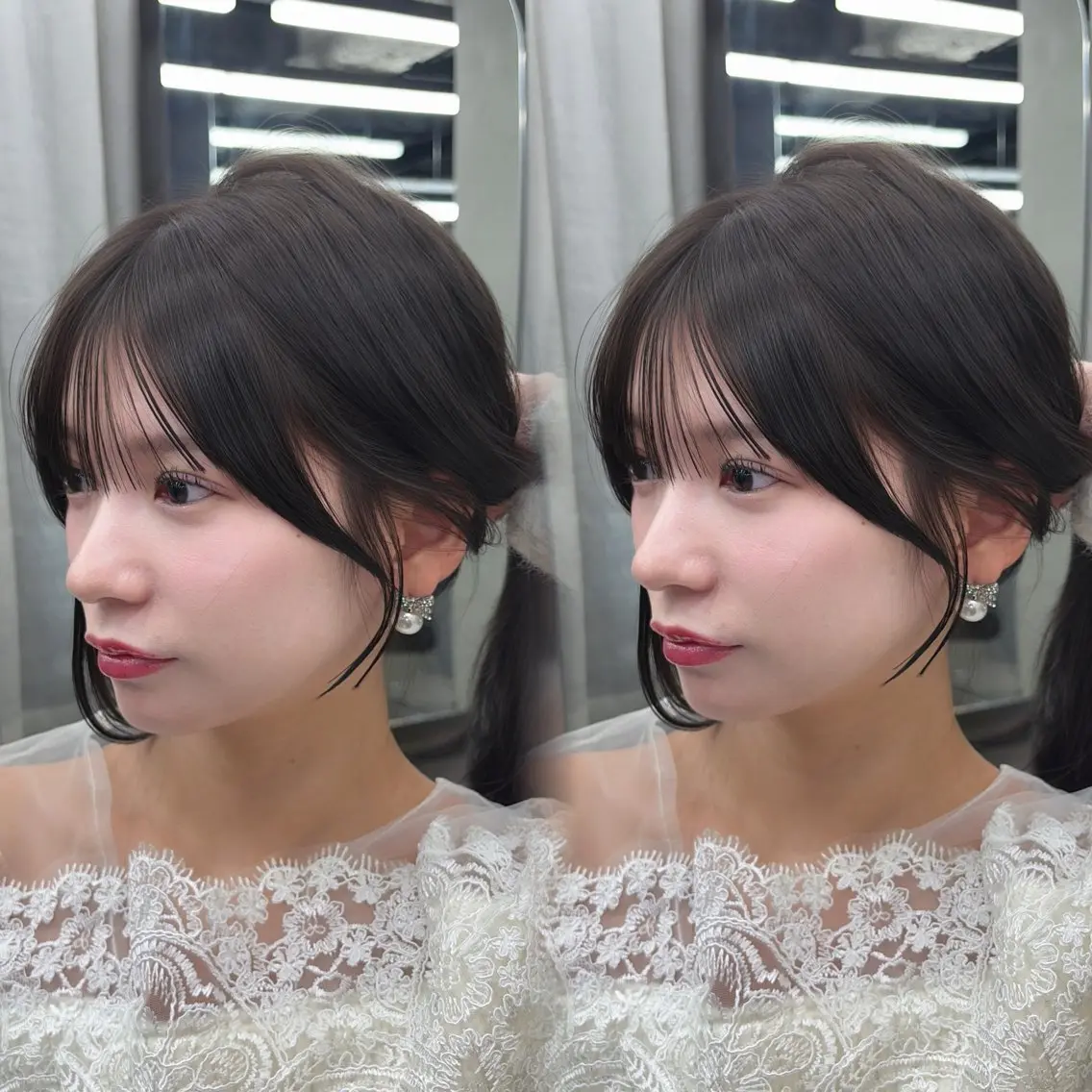 ミディアム カット ヘアカラー トリートメント 中顔面縮小/ 髪質改善/MaCoのヘアスタイル