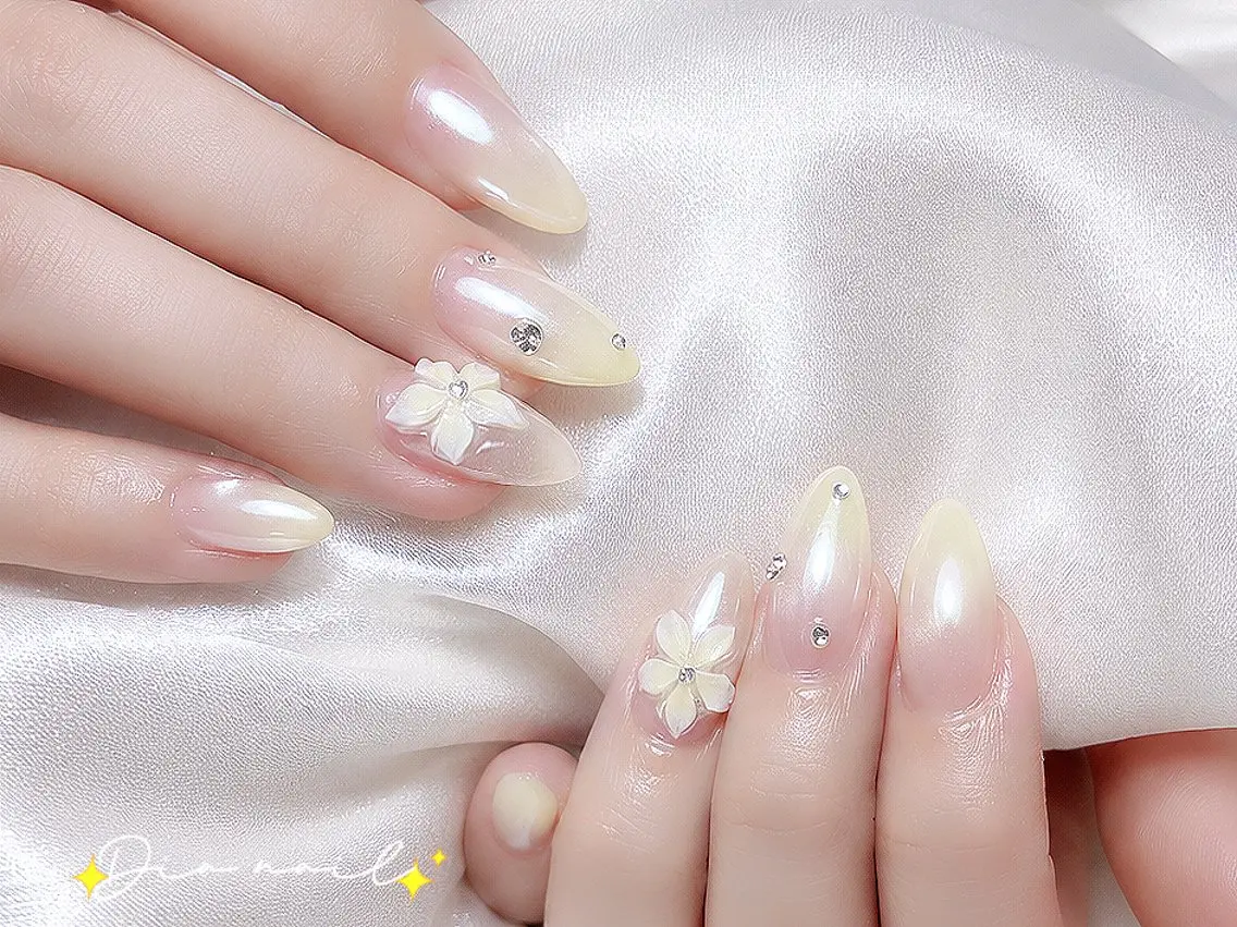 ネイル フットネイル 韓国ネイル レース マグネットネイル ニュアンスネイル ハンドネイル Dia nail サロンのネイルデザイン