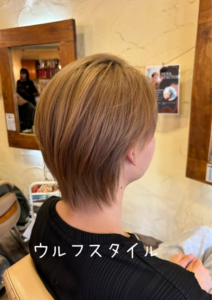 ショート メンズ オールバック メンズウルフカット ウルフカット カット ヘアカラー 大鹿 数馬のヘアスタイル