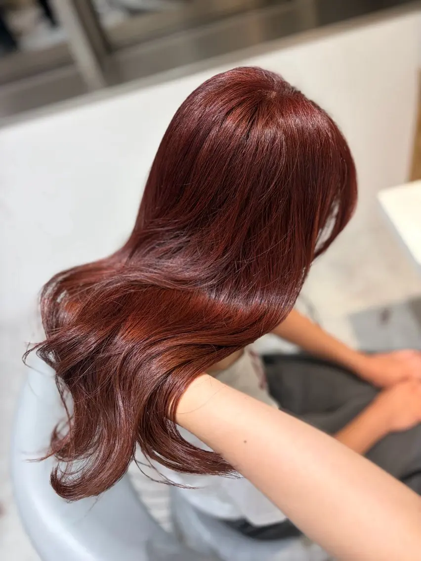 ロング カラー カット トリートメント 美髪矯正/レイヤー 赤み消し/はるかのヘアスタイル