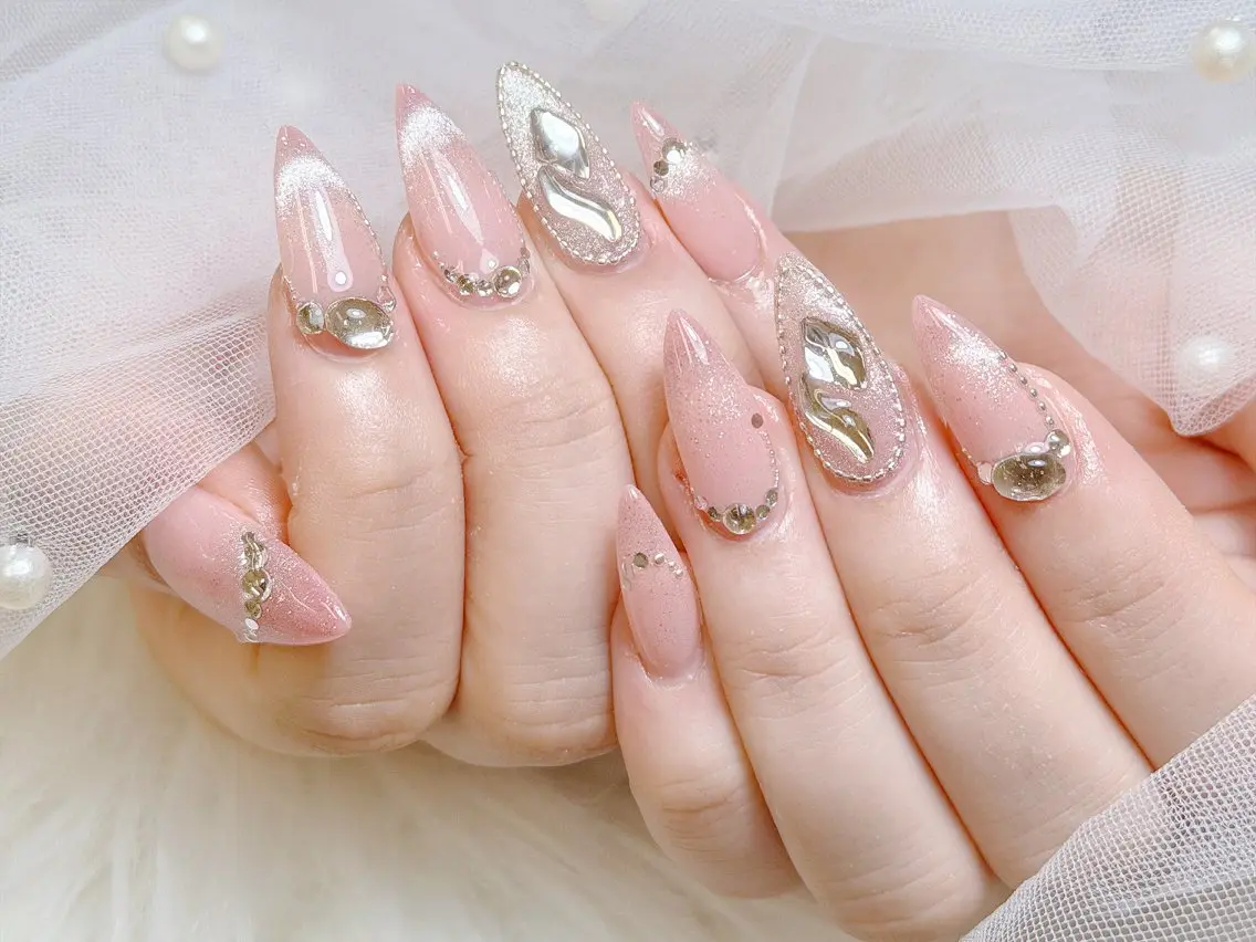ネイル チークネイル 長さ出し フットネイル 韓国ネイル マグネットネイル ハンドネイル ハンドケア AN NAIL 高田馬場_HOAのネイルデザイン