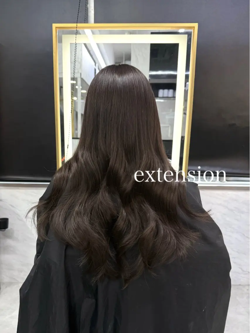 ロング カラー ブラウンカラー ダークブラウン エクステ ロング ヘアカラー エクステ エクステ🩵ブリーチ 韓国ヘア🩵KAEのヘアスタイル