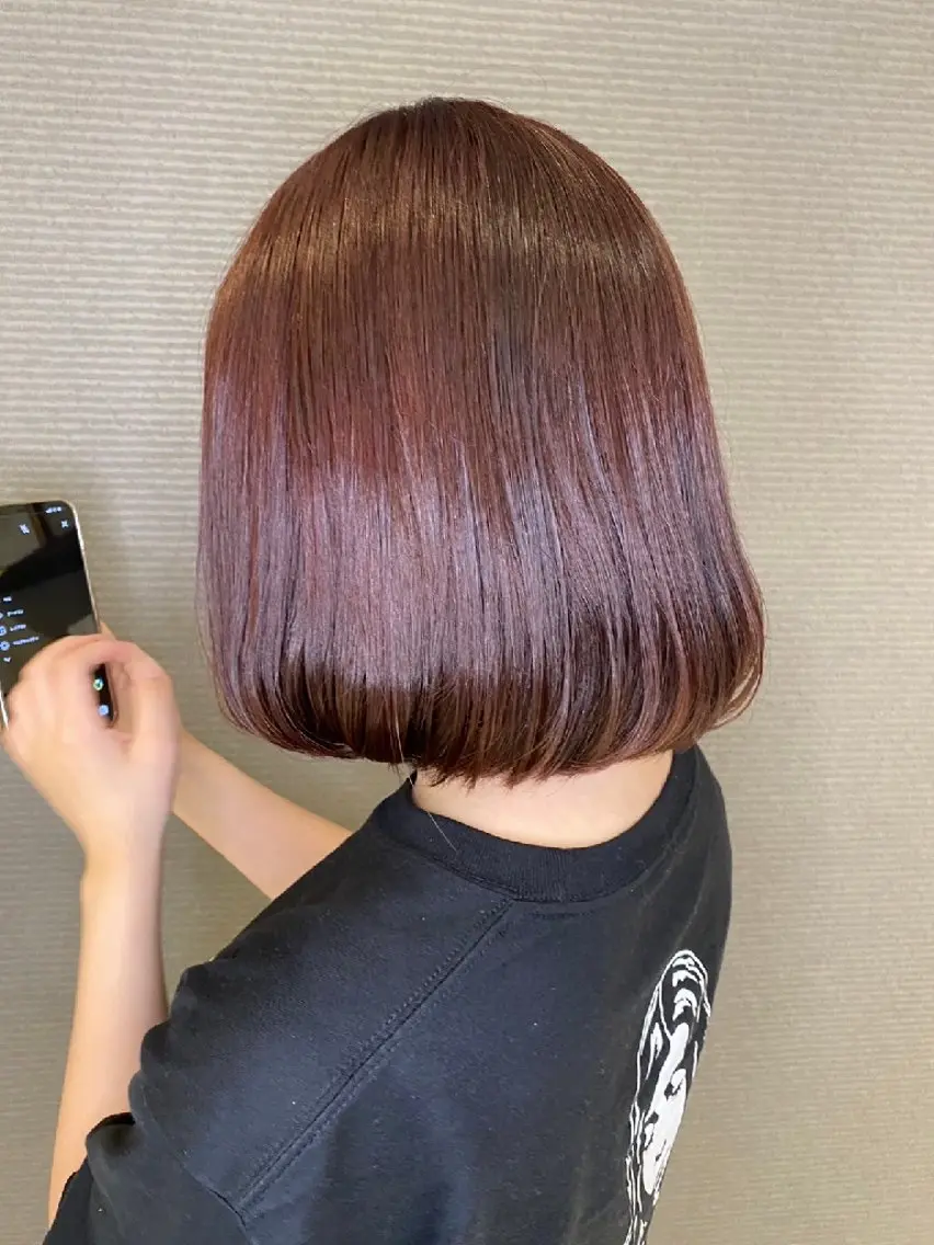 ショート カラー ブリーチ ブラウンカラー ブリーチなしカラー ピンクカラー ピンクブラウン アース／5月限定平日 最大50%オフありのヘアスタイル