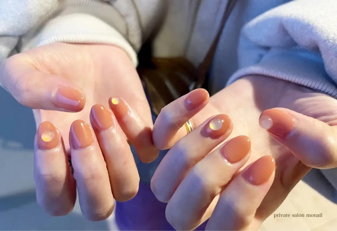 ネイル クリアネイル ワンカラーネイル ハンドネイル nail salon monailのネイルデザイン