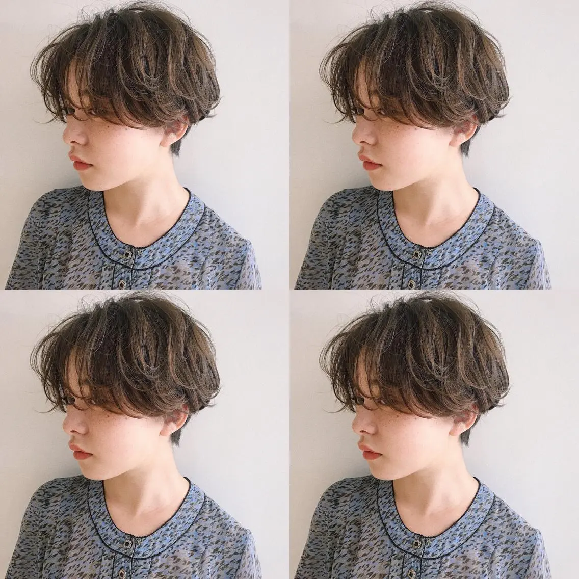 ショート カラー パーマ ヘアアレンジ ハンサムショート ショートヘア 小顔カット カット ヘアセット 松田 亮葉のヘアスタイル