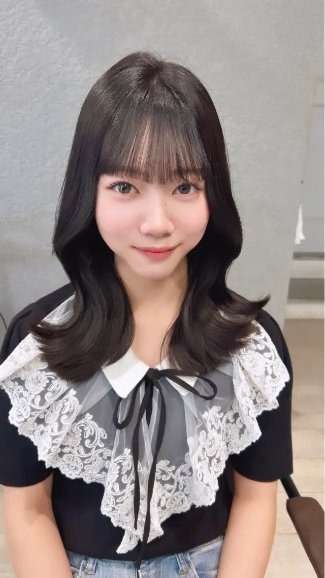 ミディアム 久留米韓国ヘア 【女性限定】のじよのヘアスタイル