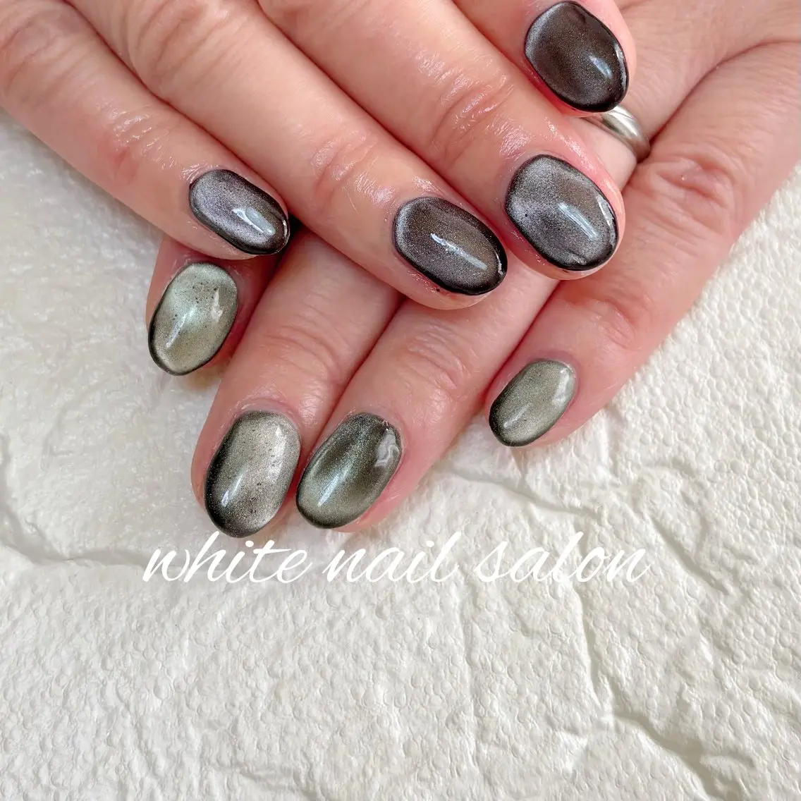 ネイル フットネイル マグネットネイル ハンドネイル white nail salonのネイルデザイン