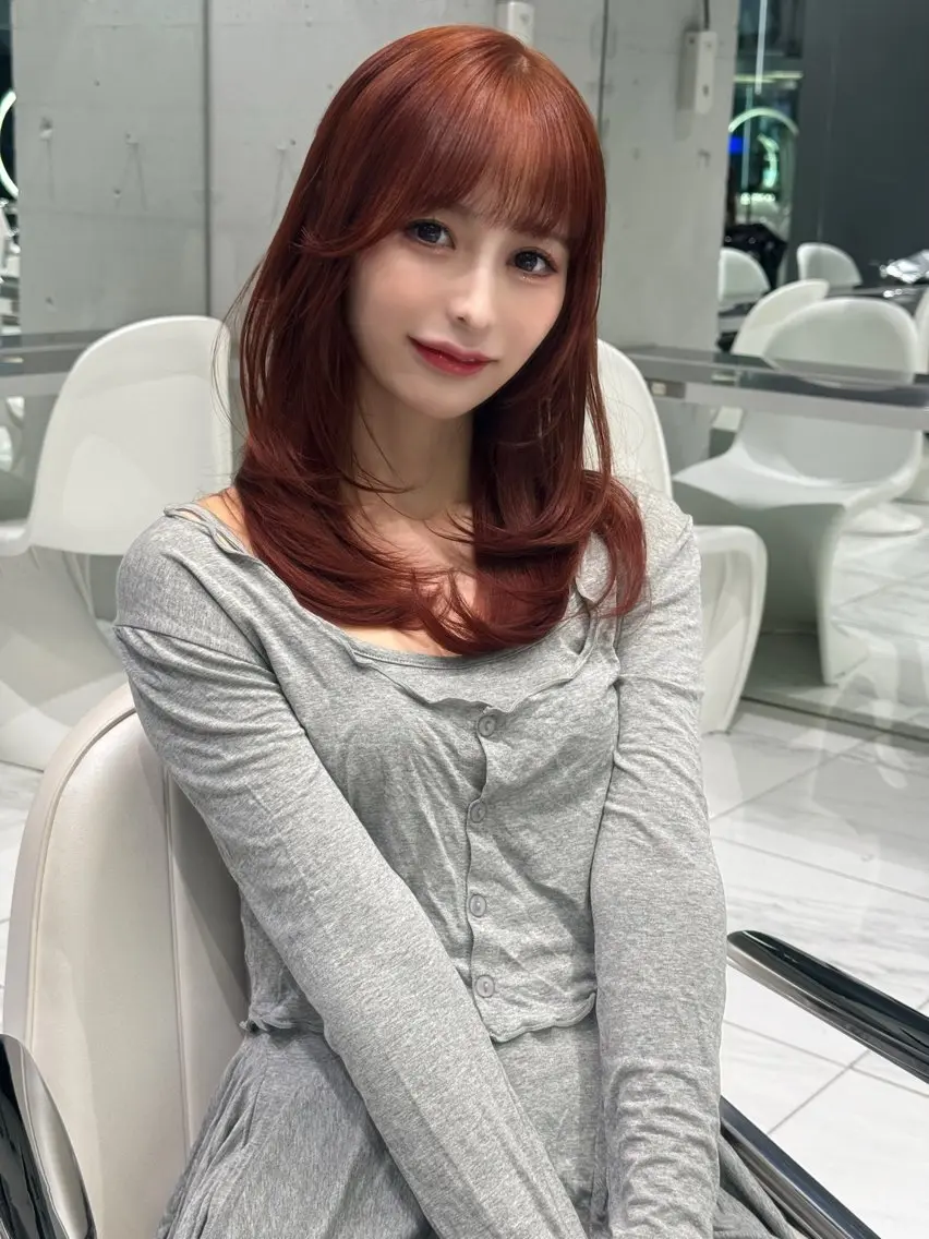 カラー つばさ☁️ 中韓MIXスタイルのヘアスタイル