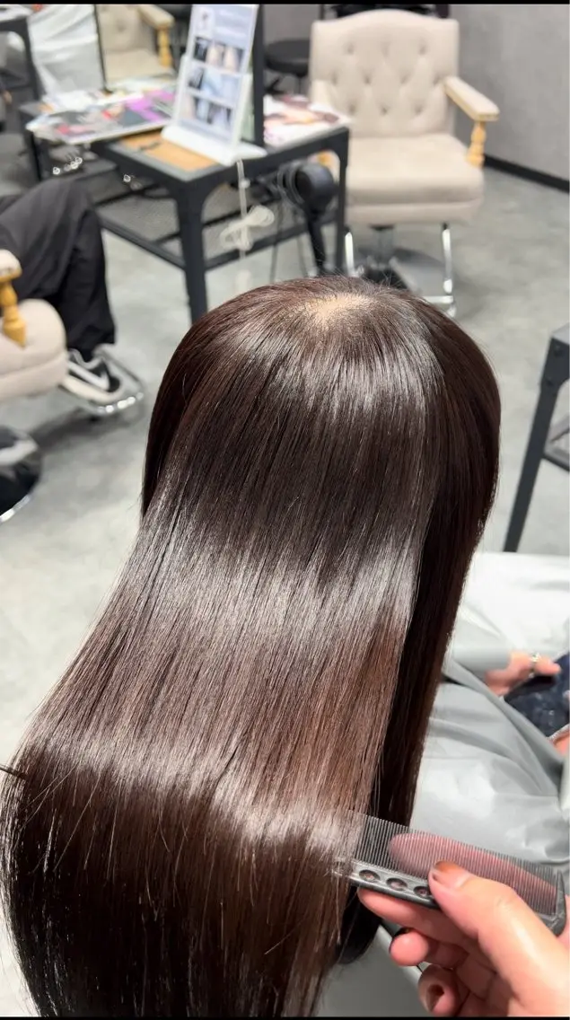セミロング カット ヘアカラー 縮毛矯正 JIN/大名/天神 【美髪髪質改善】のヘアスタイル