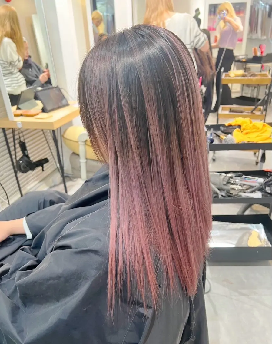セミロング カラー バレイヤージュ ベージュカラー ピンクカラー ピンクベージュ レイヤーカット 指名数No.1 /NAOYAのヘアスタイル