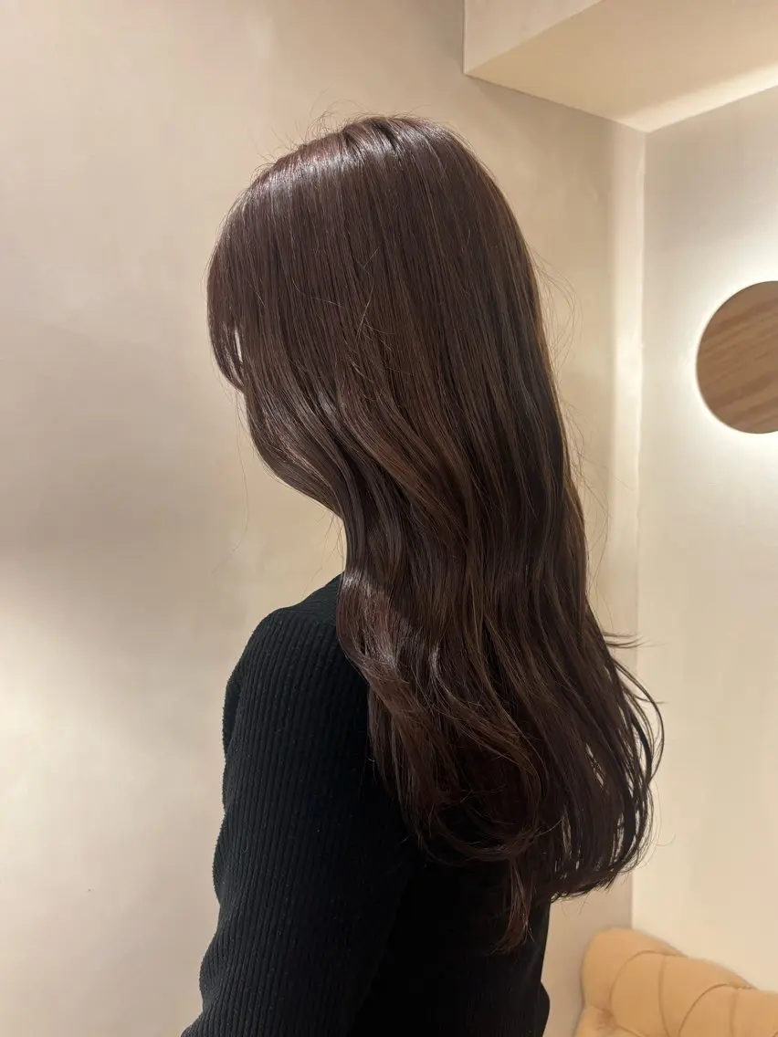 ロング カラー ブラウンカラー ココアブラウン カット ヘアカラー シンバ ヒナノ/髪質 改善/縮毛矯正のヘアスタイル