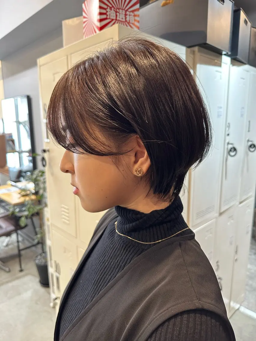 ショート カラー グレージュ ボブ ショートヘア 小顔カット 平日オススメ✨ コスパ&タイパ✨山下のヘアスタイル