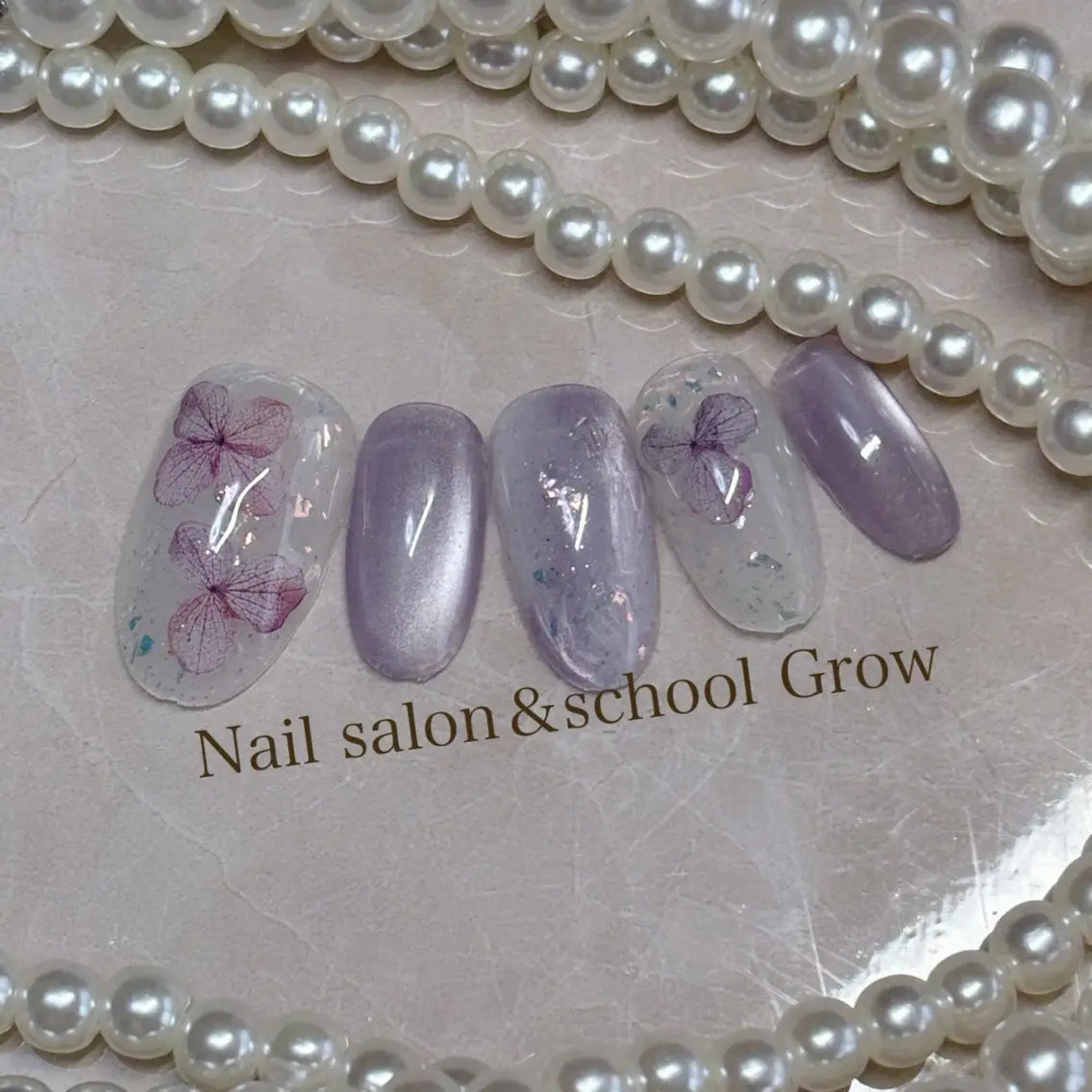 ネイル ジェルネイル マグネットネイル パラジェル ハンドネイル Nail&eye Grow 武蔵藤沢店のネイルデザイン