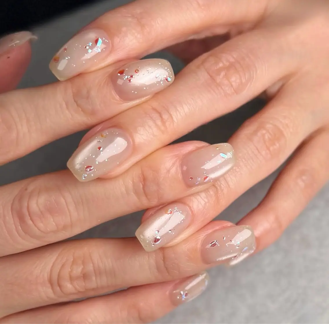 ネイル オーロラネイル べっ甲ネイル チークネイル 成人式 長さ出し For you. Nail Salonのネイルデザイン