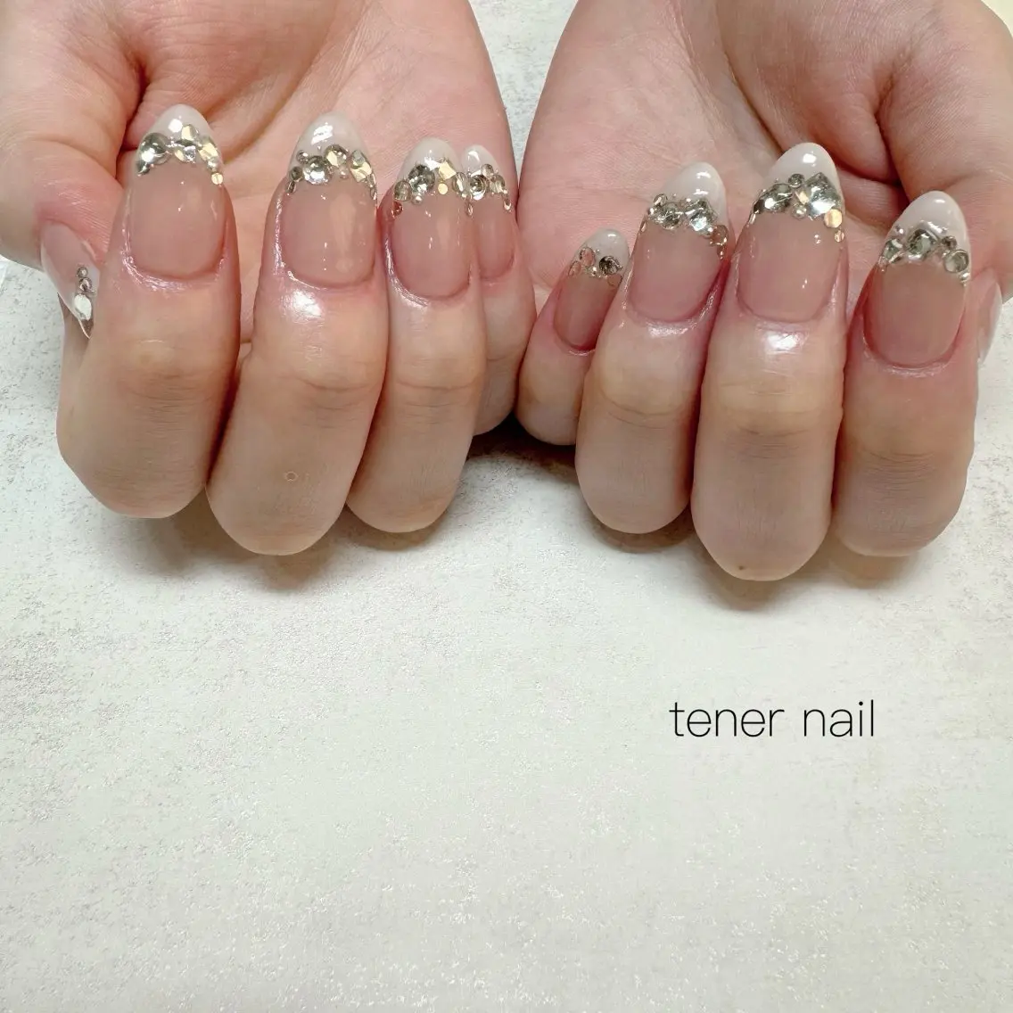 ネイル フレンチネイル キラキラネイル ハンドネイル テネルネイル tener nailのネイルデザイン