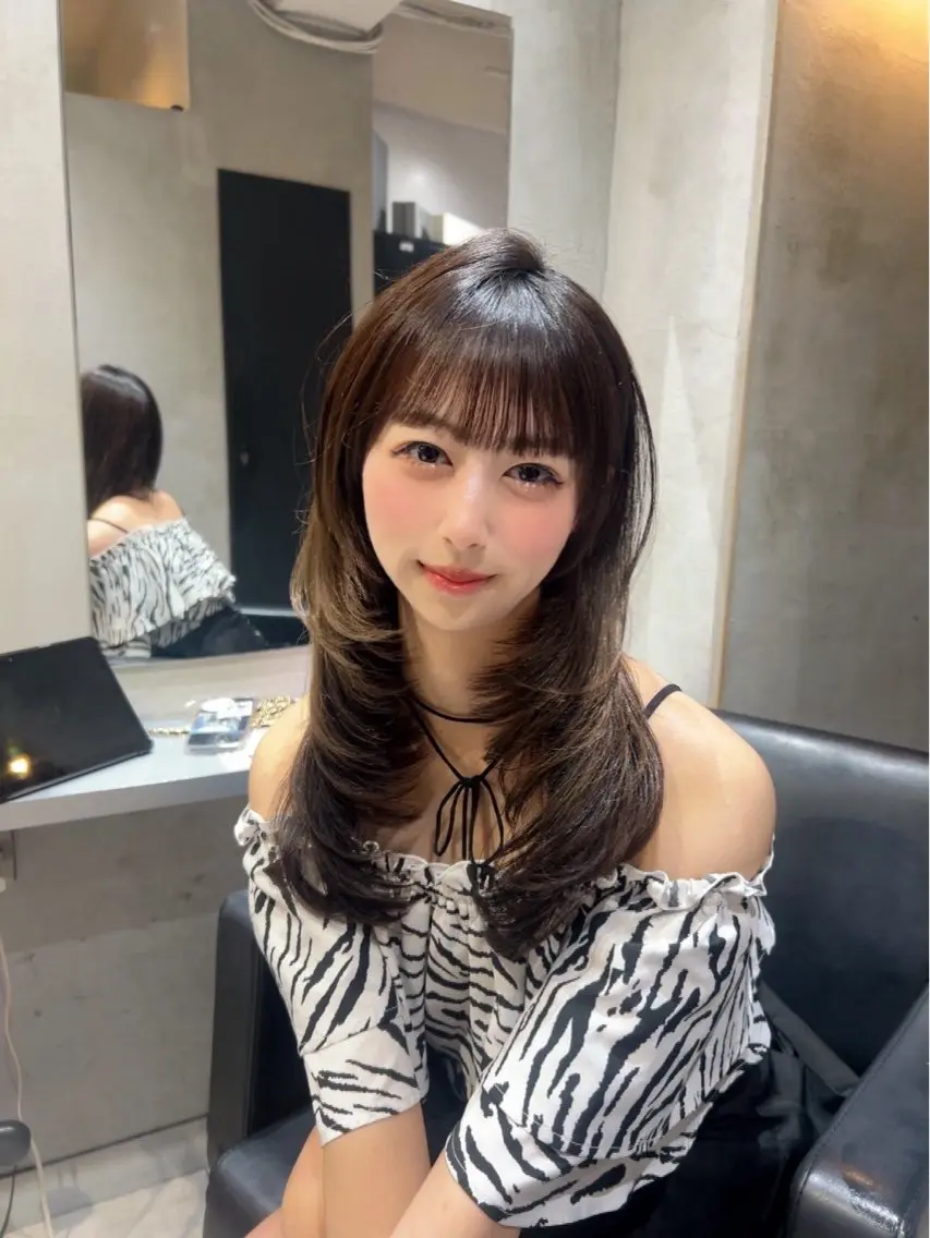 ロング カラー エクステ 艶髪×透明感カラー りなのヘアスタイル