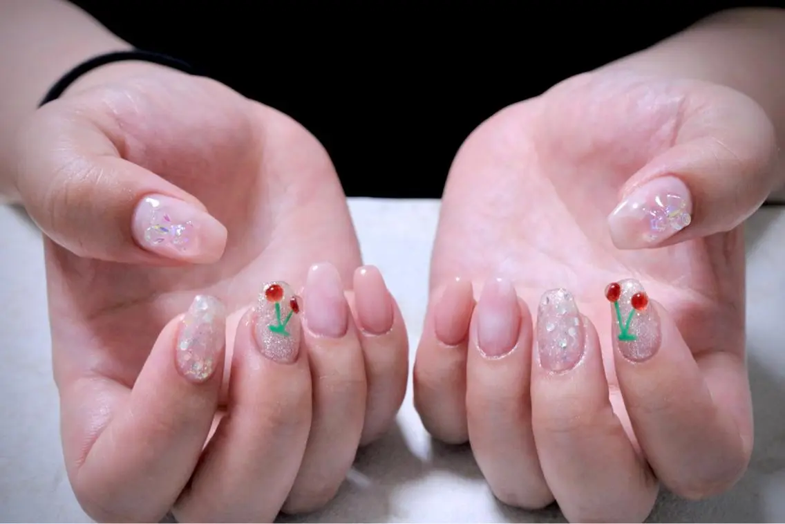 ネイル オーロラネイル カジュアル フラッシュネイル ジェルネイル ラメ(グリッター) ハンドネイル MH Nailのネイルデザイン