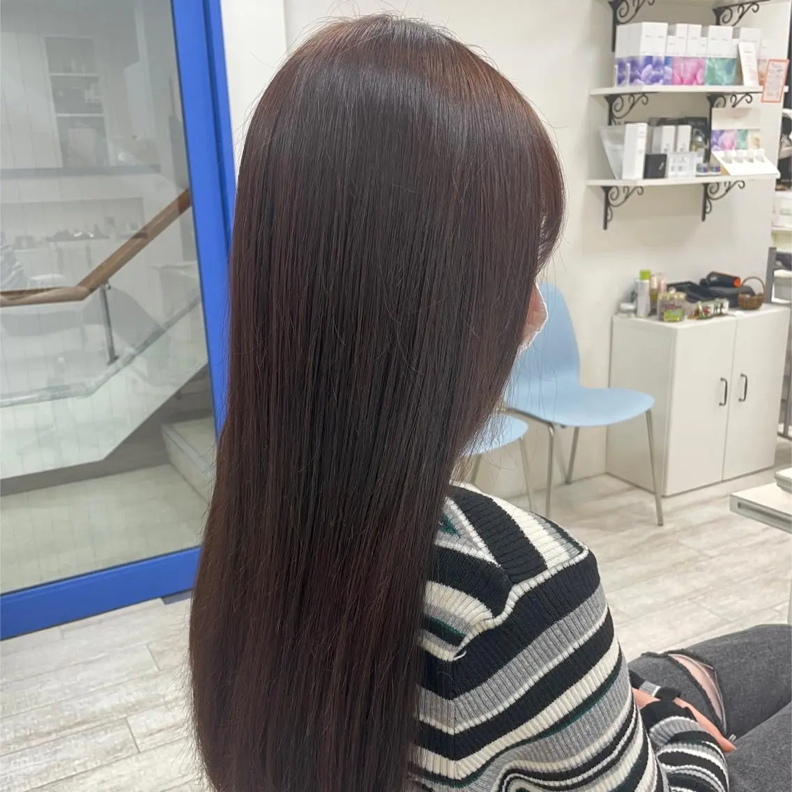 ロング ピンクブラウン 新籾 尚哉のヘアスタイル