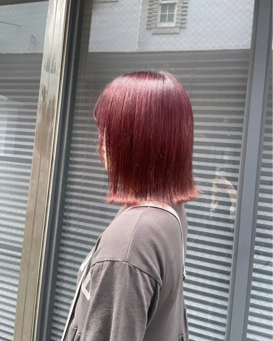 カラー レッドカラー 🌷【暖色艶カラー】 shiori🌷のヘアスタイル