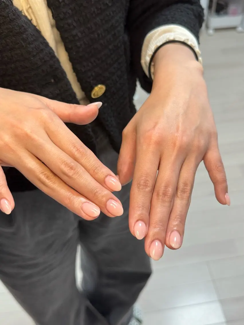 ネイル アートネイル オーロラネイル チークネイル フレンチネイル ガラスフレンチ 🎀🎀YooLi Nail Salonのネイルデザイン