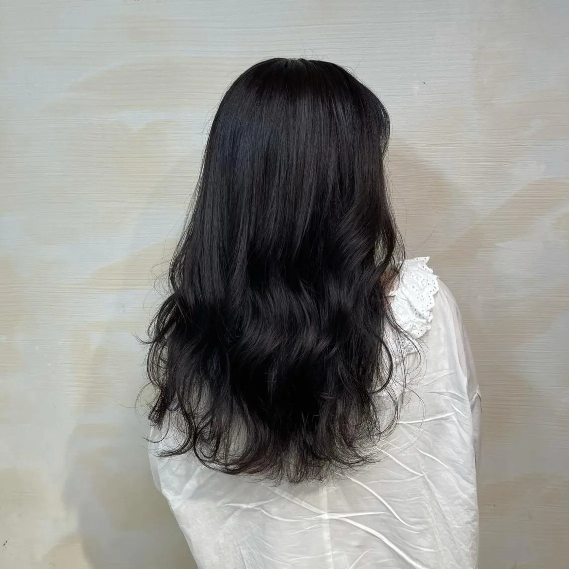 ロング カラー 黒髪 ナチュラルブラック ヘアカラー MEI💫銀座 エクステ/艶カラーのヘアスタイル