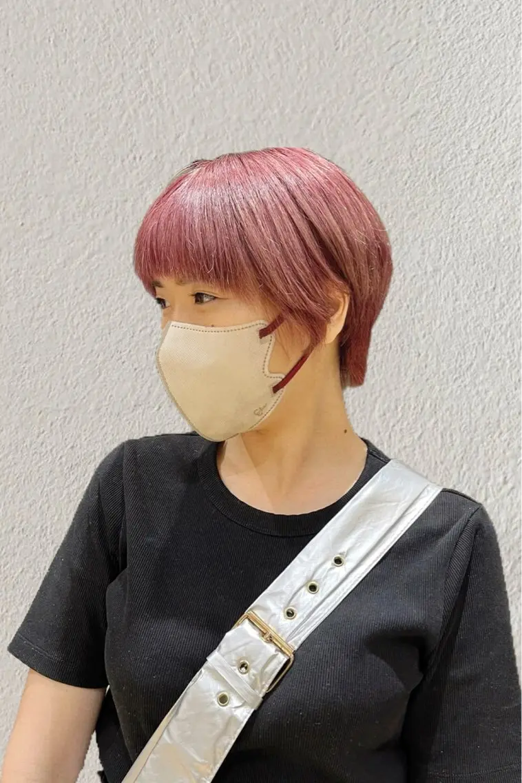 ショート カラー ベージュカラー ピンクカラー ピンクベージュ 暖色カラー・メンズ 🫧Harukaのヘアスタイル