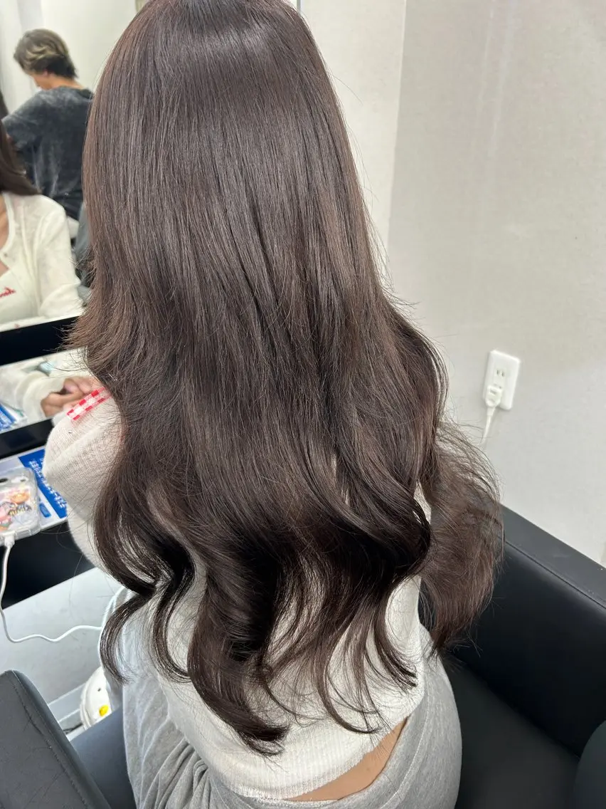 ロング カラー シールエクステ ブラウンカラー エクステ 韓国風ヘア ロング カット ヘアカラー トリートメント エクステ ヘアセット レイヤー/エクステ alpha下妻のヘアスタイル